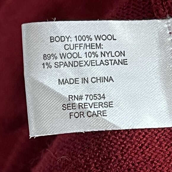 Orvis 1/4 Zip Sweater Mens Medium 100% Wool Red Pullover - Picture 7 of 7